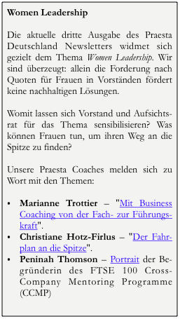 Women Leadership - Praesta Executive Coaching Deutschland